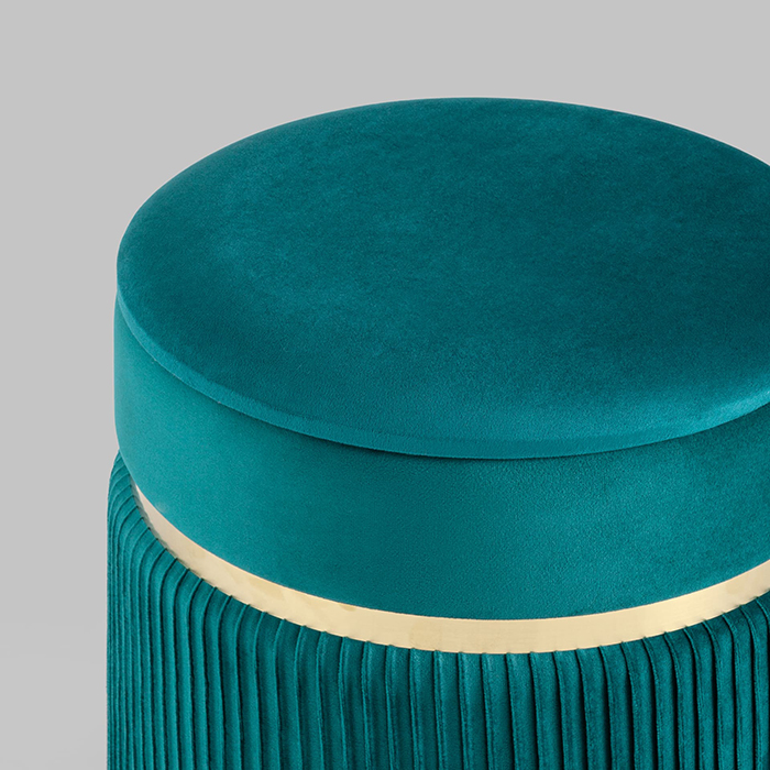 Пуф Миранда с ящиком велюр бирюзовый Stool Group 19B352VA-8167-64