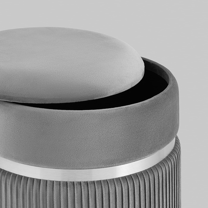 Пуф Миранда с ящиком велюр серый Stool Group 19B352VA-8167-54