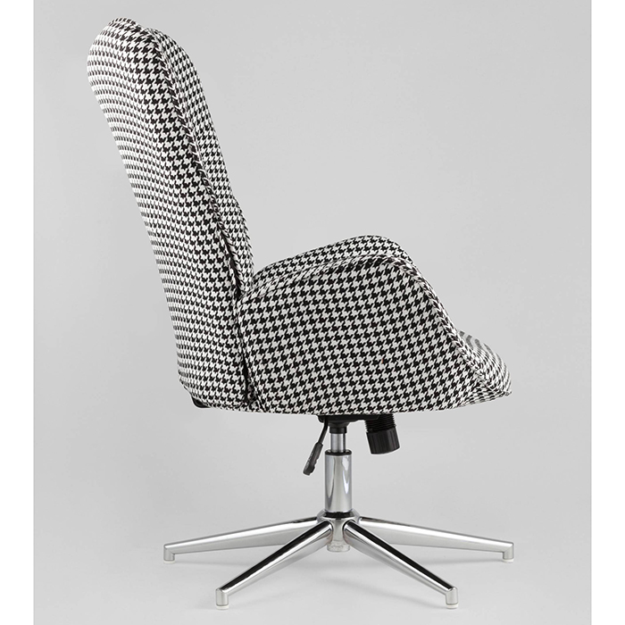 Кресло регулируемое Филадельфия гусиная лапка чёрно-белое Stool Group FUCHS HOUNDTOOTH