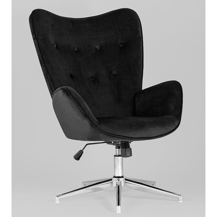 Кресло регулируемое Филадельфия велюр чёрное Stool Group FUCHS HLR-80