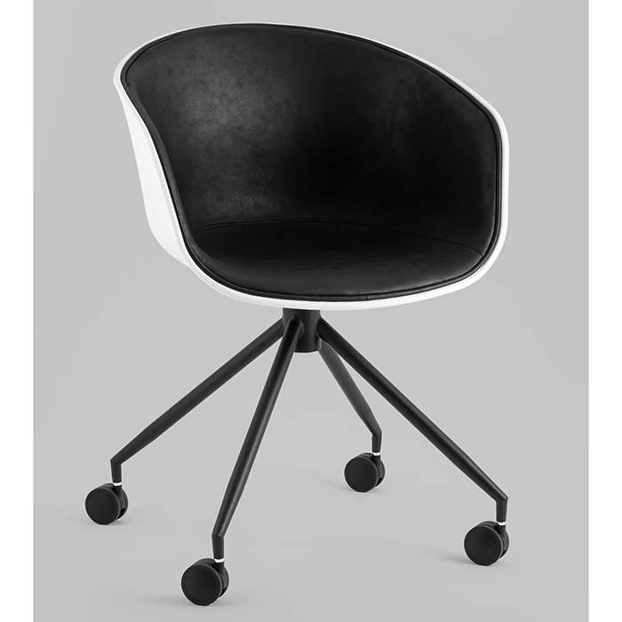 Кресло офисное Libra экокожа чёрный NL Stool Group SL-7040ZB whitePP/black PU