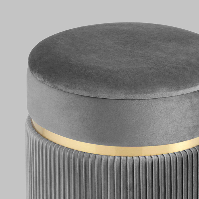 Пуф Миранда с ящиком велюр серый Stool Group 19B352VA-8167-55