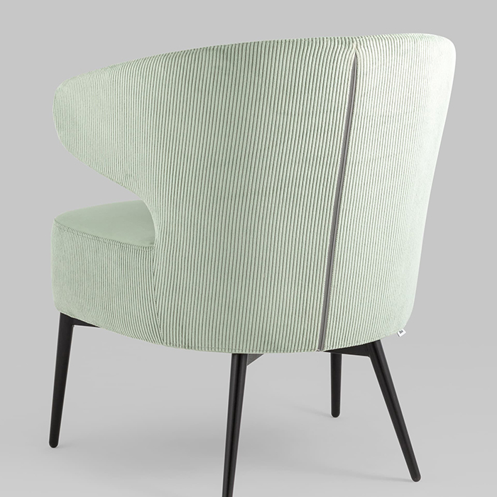 Кресло-лаунж Royal Stripes велюр фисташковый Stool Group vd-royal-v690-vl14