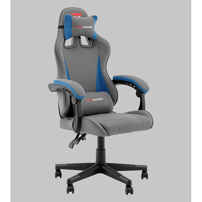 Кресло игровое TopChairs Phantom серо-голубой Stool Group GF-D80 TT706+TT702