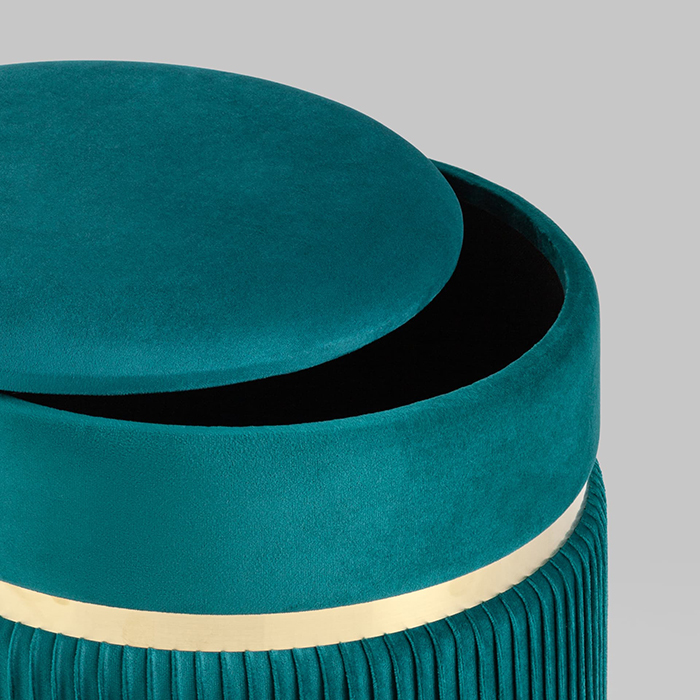 Пуф Миранда с ящиком велюр бирюзовый Stool Group 19B352VA-8167-64