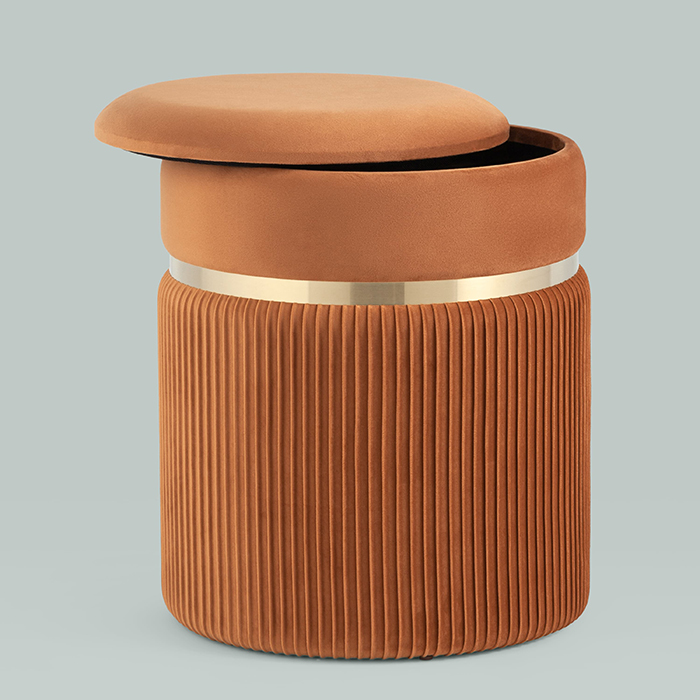 Пуф Миранда с ящиком велюр оранжевый Stool Group 19B352VA-8167-29