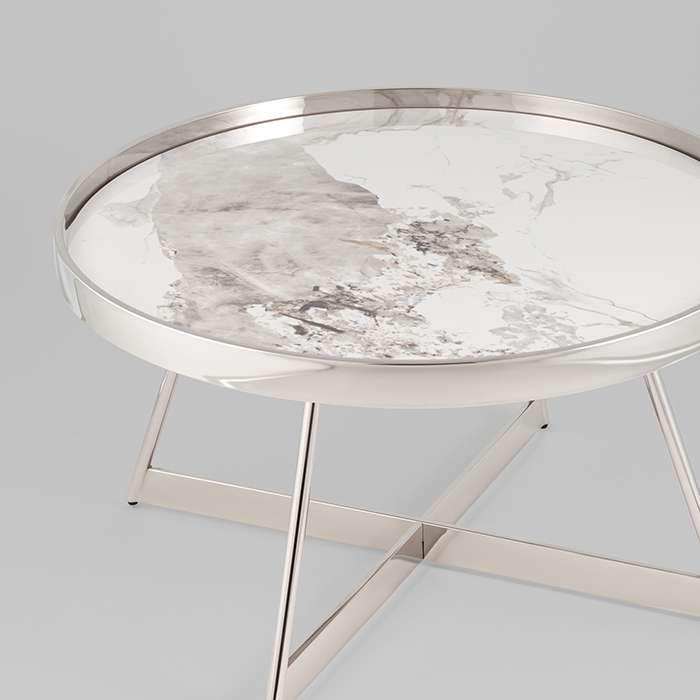 Журнальный столик Гера D80 белая керамика Stool Group ECT-280