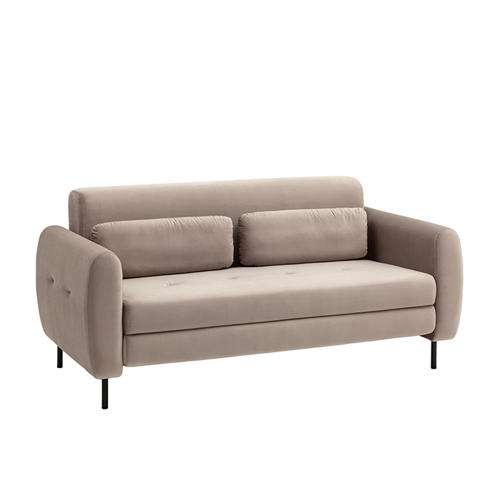 Диван-кровать прямой Барнаби велюр светло-серый Stool Group vd-dv-barnaby-b25