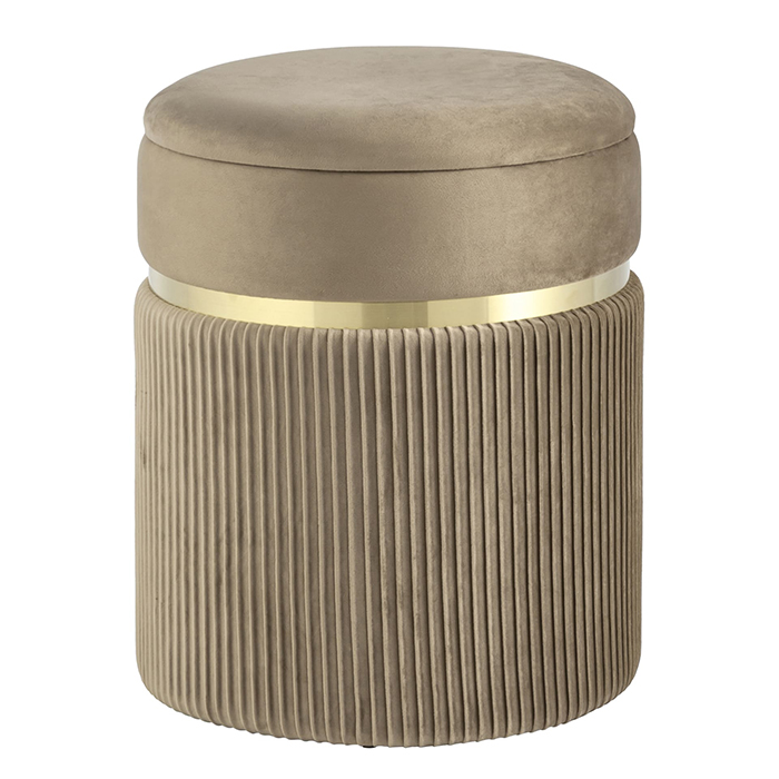 Пуф Миранда с ящиком велюр бежевый Stool Group 19B352VA-8167-7