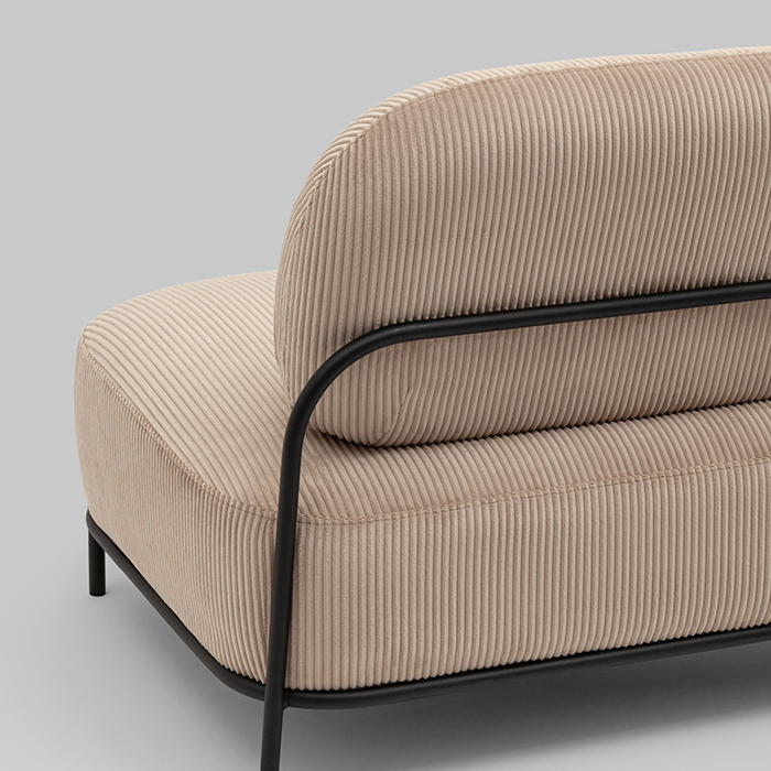 Диван Стоун велюр рельефный бежевый Stool Group vd-dv-stone-cl-cream