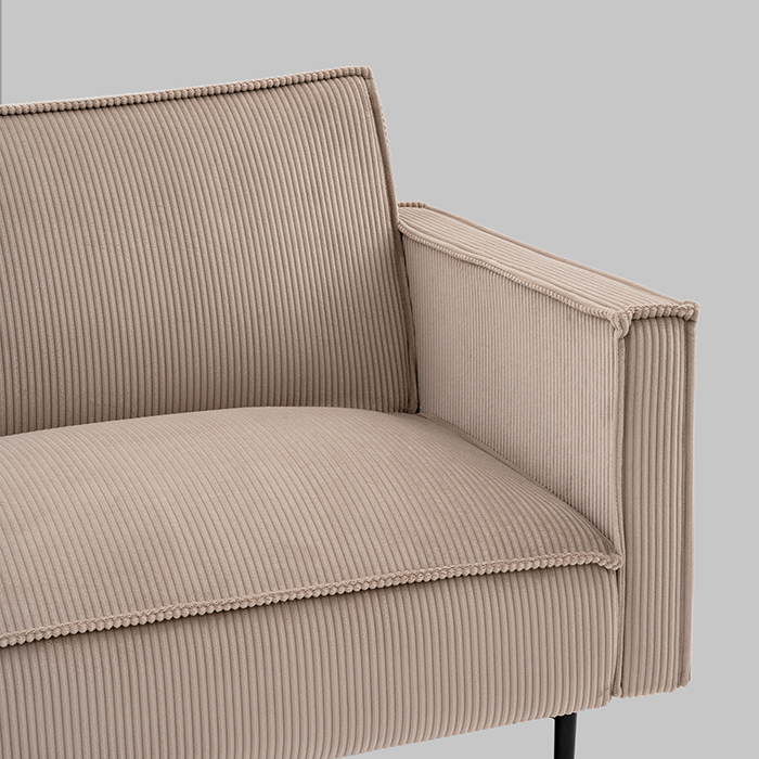 Диван прямой Кассель велюр рельефный бежевый Stool Group vd-cassel-cl-cream