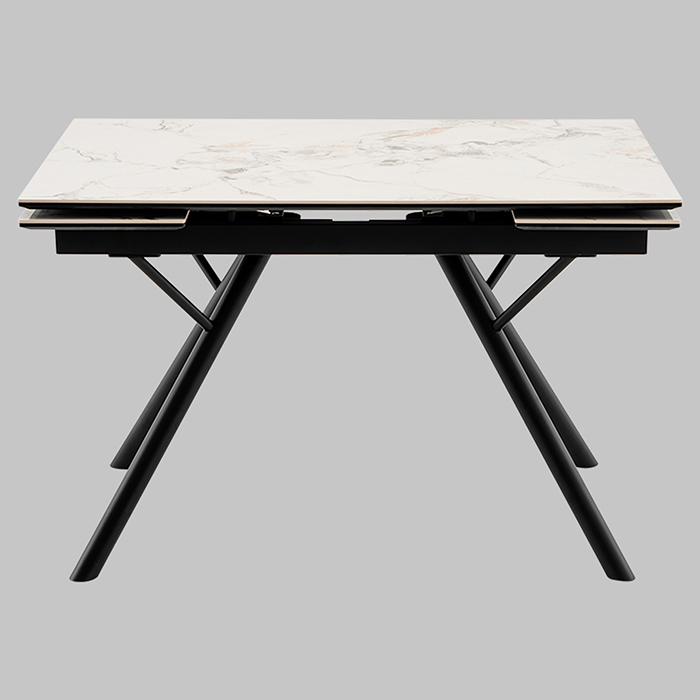 Стол раскладной Либертика 120-180х80 см керамика белый основание черное Stool Group SO 281-81524