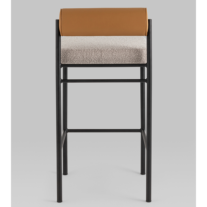 Стул барный Балла бежевый с коричневой экокожей Stool Group FDC9939 sDC6095-4+b270-28
