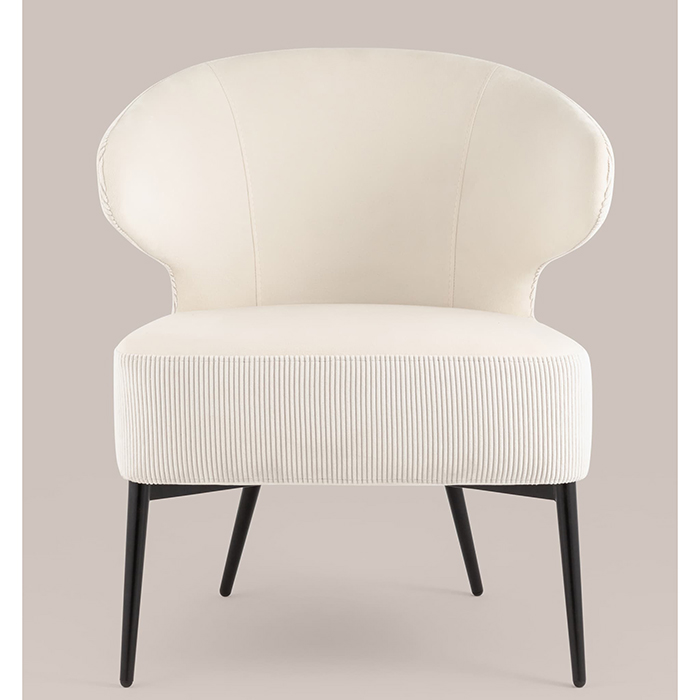 Кресло-лаунж Royal Stripes велюр молочный Stool Group vd-royal-v000-vl01