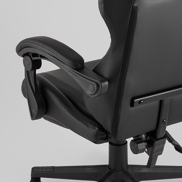 Кресло игровое TopChairs Prophet с оттоманкой чёрный Stool Group GF-8086 black