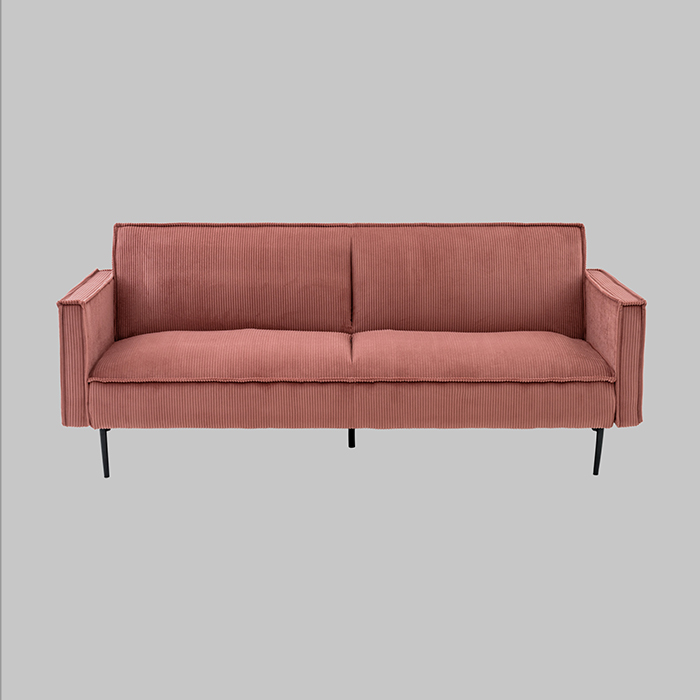 Диван прямой Кассель велюр рельефный коралловый Stool Group vd-cassel-cl-coral