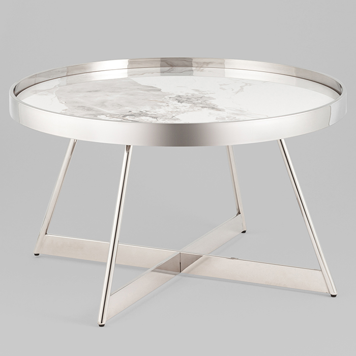 Журнальный столик Гера D80 белая керамика Stool Group ECT-280