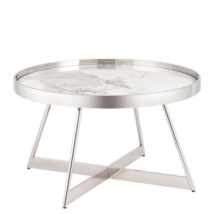 Журнальный столик Гера D80 белая керамика Stool Group ECT-280