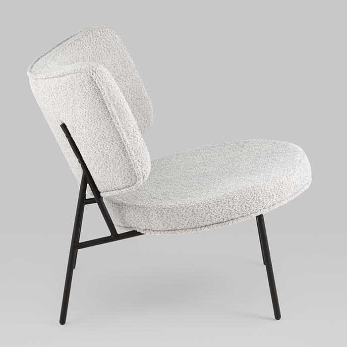 Кресло District Lounge букле светло-серый Stool Group LV-101-S900-01