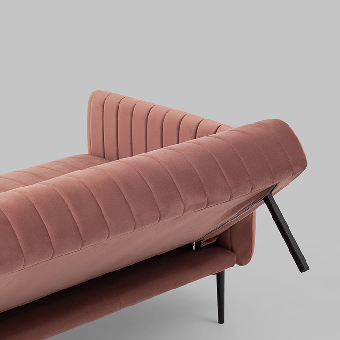 Диван прямой Дрезден велюр пыльно-розовый Stool Group vd-drezden-b15