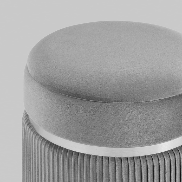 Пуф Миранда с ящиком велюр серый Stool Group 19B352VA-8167-54
