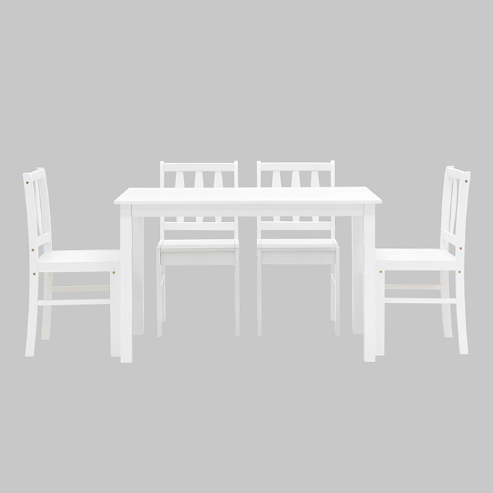 Обеденная группа Ingrid белый массив гевеи Stool Group MH750+MH52088 WX4