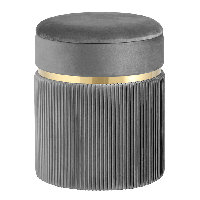 Пуф Миранда с ящиком велюр серый Stool Group 19B352VA-8167-55