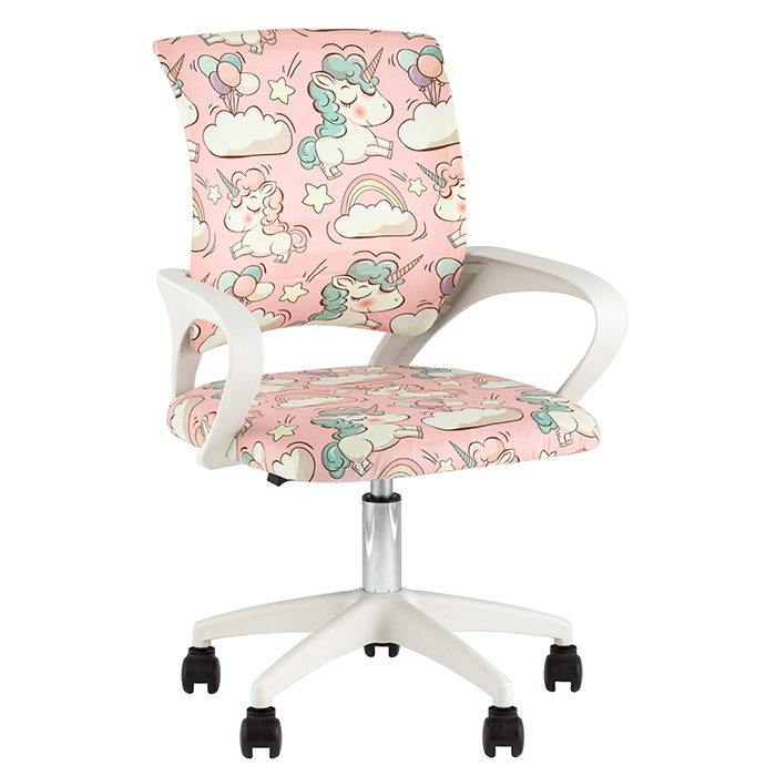 Кресло компьютерное детское TopChairs Simple SN Junior принт Unicorns Stool Group OUE-2501WC Unicorn