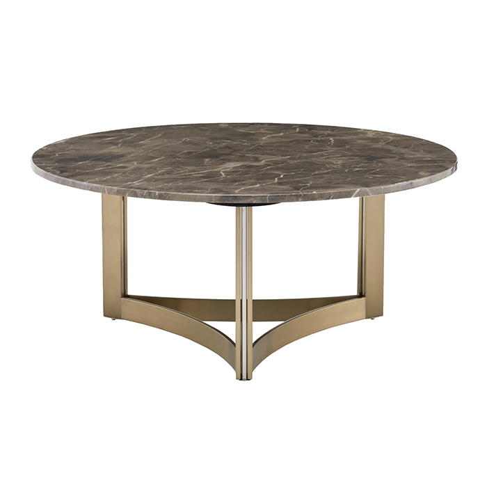 Журнальный столик Кассия D90 темная керамика Stool Group ECT-292-BRCGS-brown 5105-9