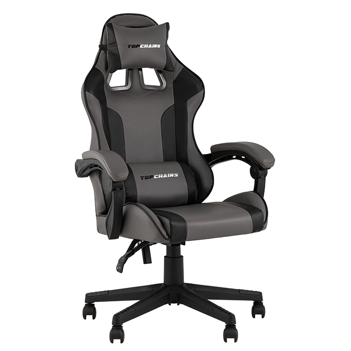 Кресло игровое TopChairs Commander серо-чёрный Stool Group GF-8082 grey+black