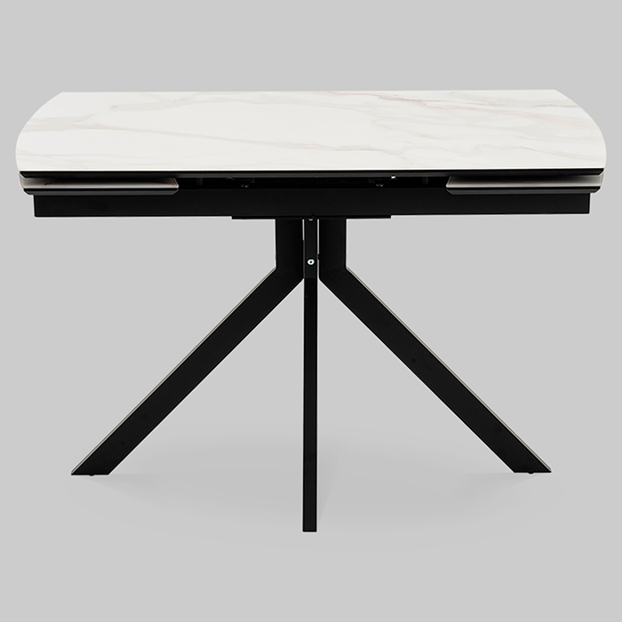Стол раскладной Галац 120-180х80 см стекло белый основание черное Stool Group SO 273-77762