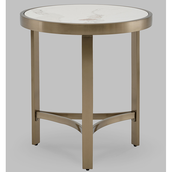 Журнальный столик Адриана D50 светлая керамика Stool Group EET-223-BRCG-BDFL