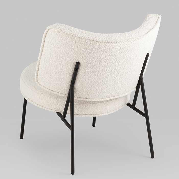 Кресло District Lounge букле белый Stool Group LV-101-S000-01