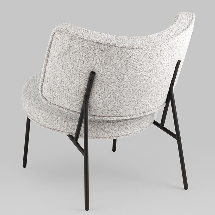 Кресло District Lounge букле светло-серый Stool Group LV-101-S900-01