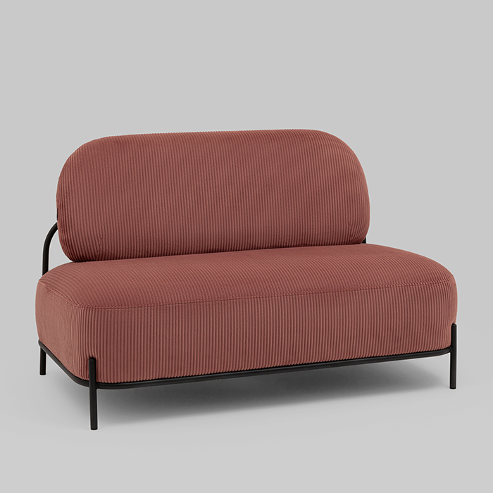 Диван Стоун велюр рельефный коралловый Stool Group vd-dv-stone-cl-coral