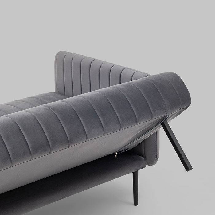 Диван прямой Дрезден велюр серый Stool Group vd-drezden-b27