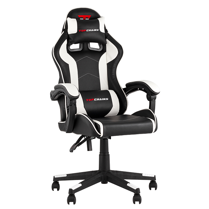 Кресло игровое TopChairs Shadow чёрно-белый Stool Group GF-8079 black+white
