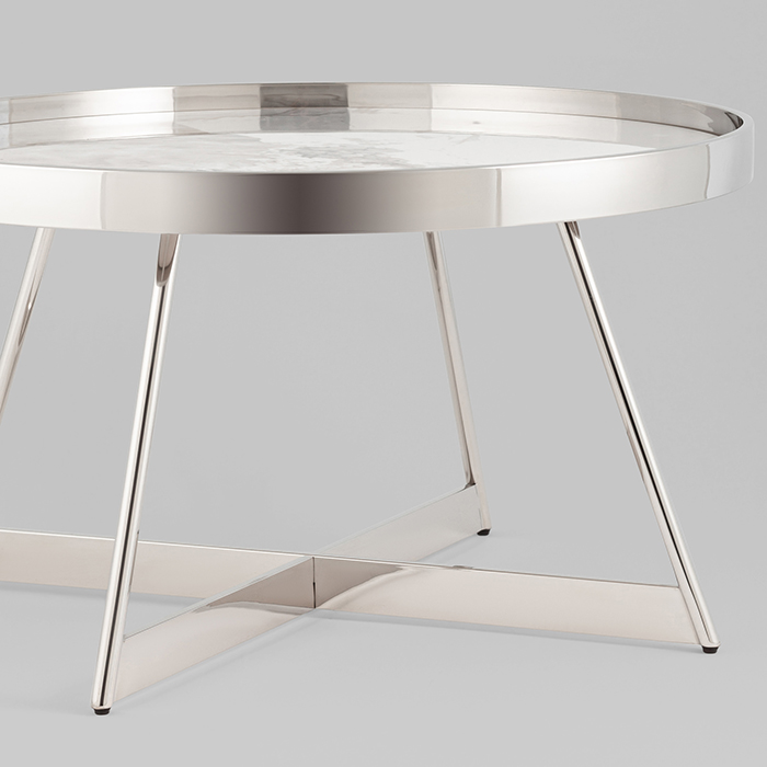 Журнальный столик Гера D80 белая керамика Stool Group ECT-280