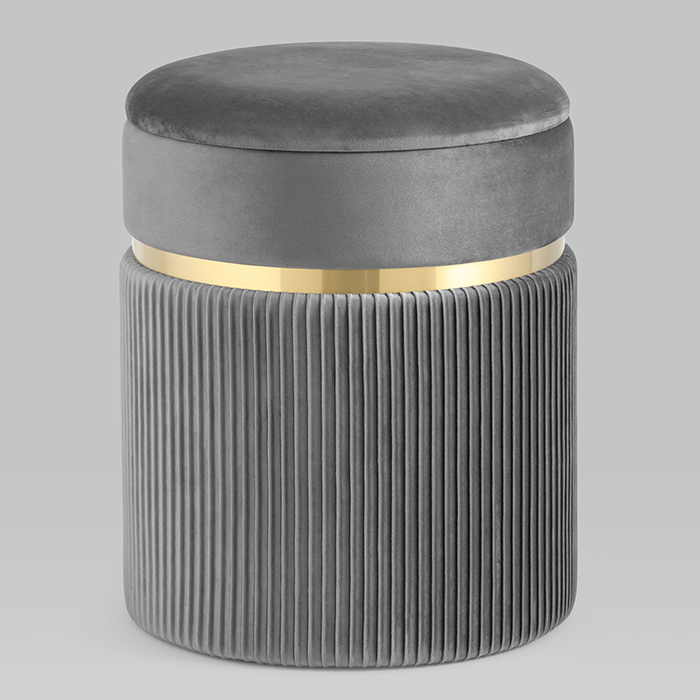 Пуф Миранда с ящиком велюр серый Stool Group 19B352VA-8167-55