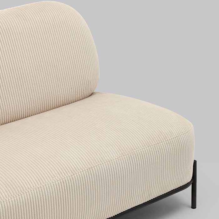 Диван Стоун велюр рельефный молочный Stool Group vd-dv-stone-cl-bone