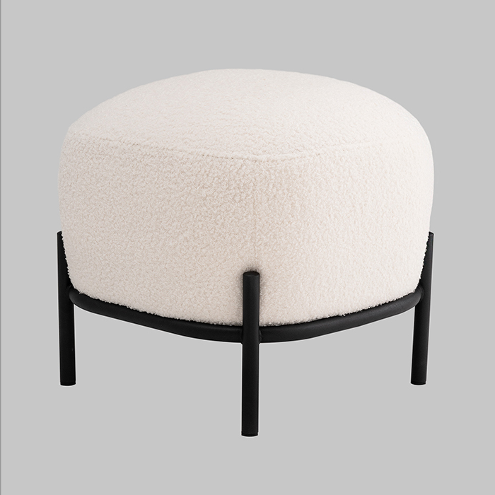 Пуф Стоун букле Fluffy молочный Stool Group vd-pf-stone-fl-milk