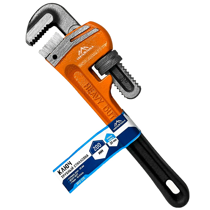 Ключ трубный стиллсона 30 мм Vertextools 2012-200