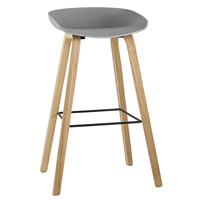 Стул барный Libra серый с деревяными ножками Stool Group 8319 GREY