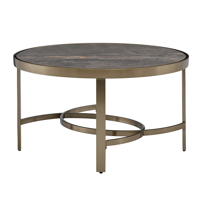 Журнальный столик Адриана D80 серая керамика Stool Group ECT-223-BRCG-BNSG