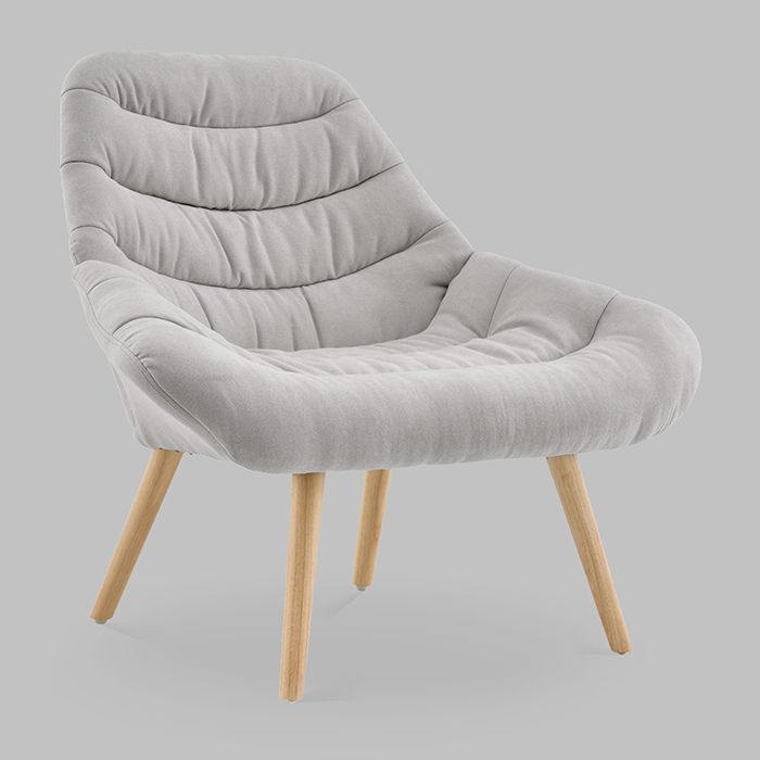 Кресло Олби Страйпс светло-серый Stool Group QH-2805K 263-6 light grey