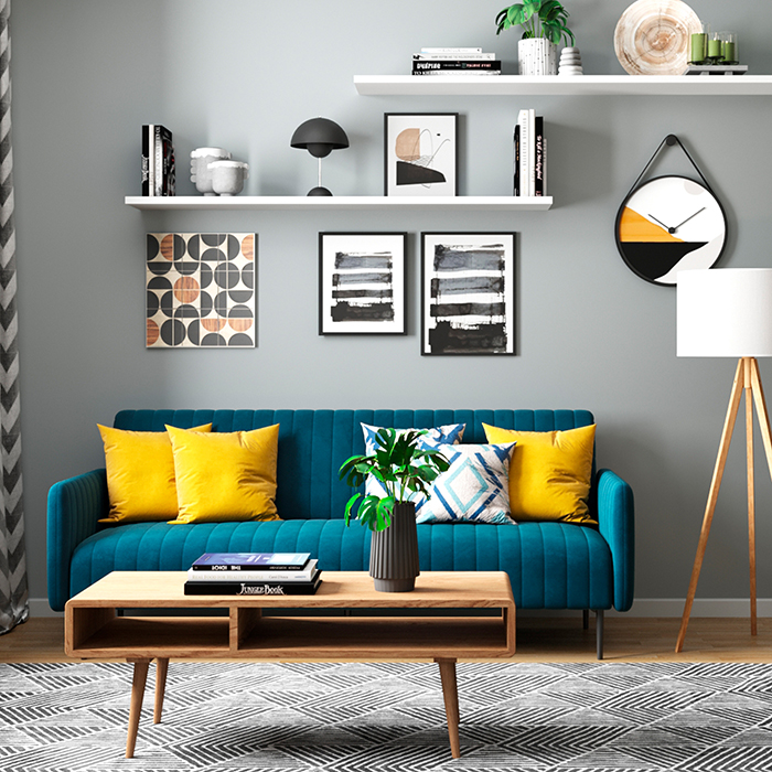 Диван прямой Дрезден велюр синий Stool Group vd-drezden-b29