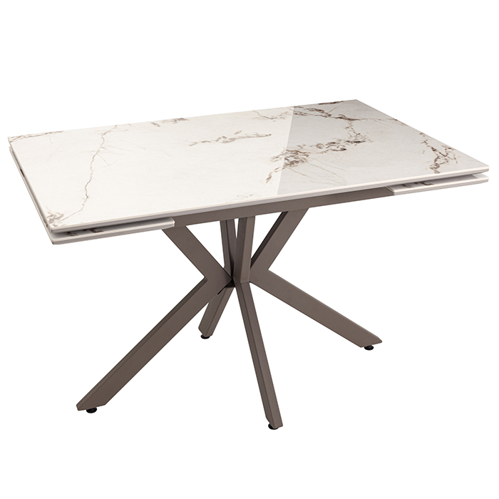 Стол раскладной 120-180х80 см Marmer керамика подстолье капучино Stool GroupAV 2111-1200/800-CL-Wh-7006T(C) + AV 2111-7006T(H)