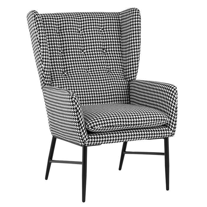 Кресло Мэйден гусиная лапка чёрно-белый Stool Group QH-8318K HT11