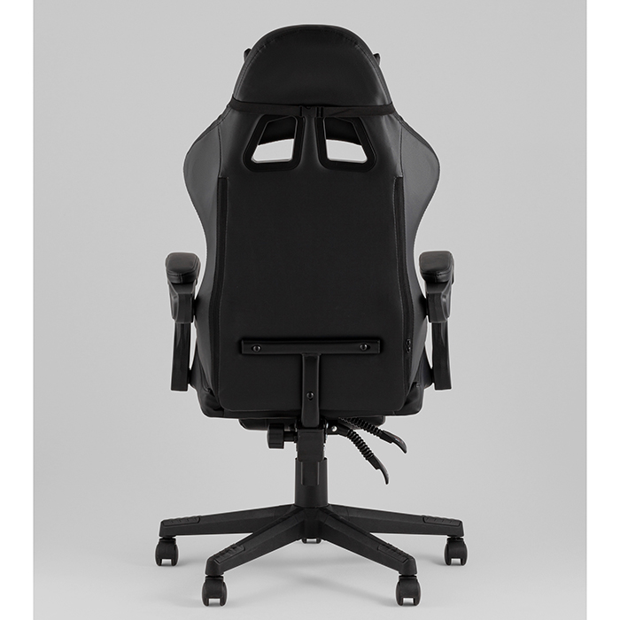 Кресло игровое TopChairs Prophet с оттоманкой чёрный Stool Group GF-8086 black