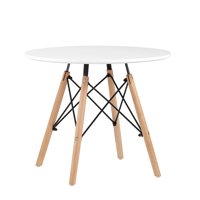Стол круглый Eames DSW Small D60 белый деревянные ножки Stool Group T005-C